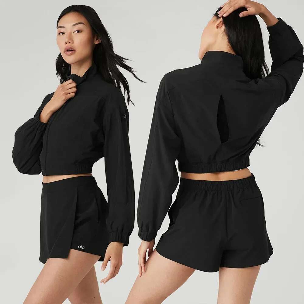 Sports Clubhouse Jacket Women's Yoga Short Jackets Slim Fit and Slimming Top Fiess Long Sleeved Cardigan
