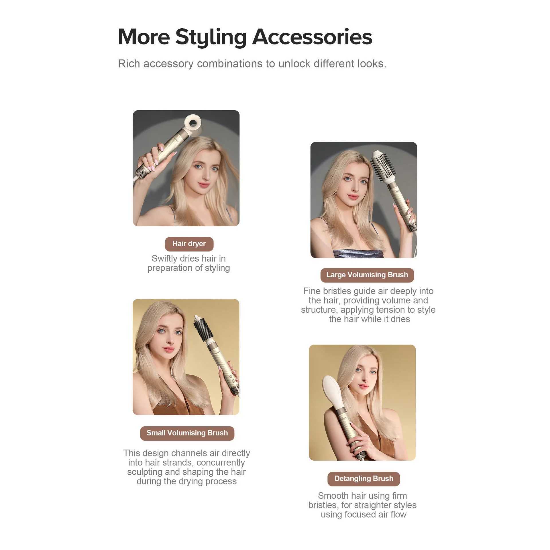 Professional 6 in Airbot Aria000RPM High Speed Hair Styler Multi-Styler Hair Dryer Hot Air Bush Strightener Hair Culer W250220