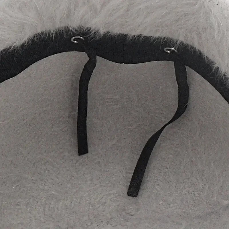 Rabbit Hair Fisherman Hat for Women Autumnwinter Basin Head Round Plush Senior Sense Face Small White Bucket 250210