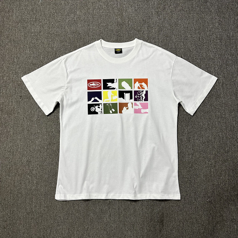 24S Trendy Devil's Island Letter Pattern Printed Short T-Shirt For Men And Women, American High Street Half Sleeve