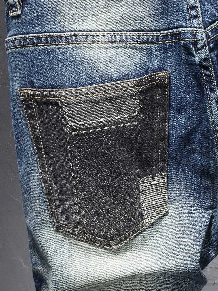 2024 Spring and Autumn New Fashion Trend Ripped Stretch Jeans Mens Casual Comfort Breathable Straight Leg High Quality Pants X250220