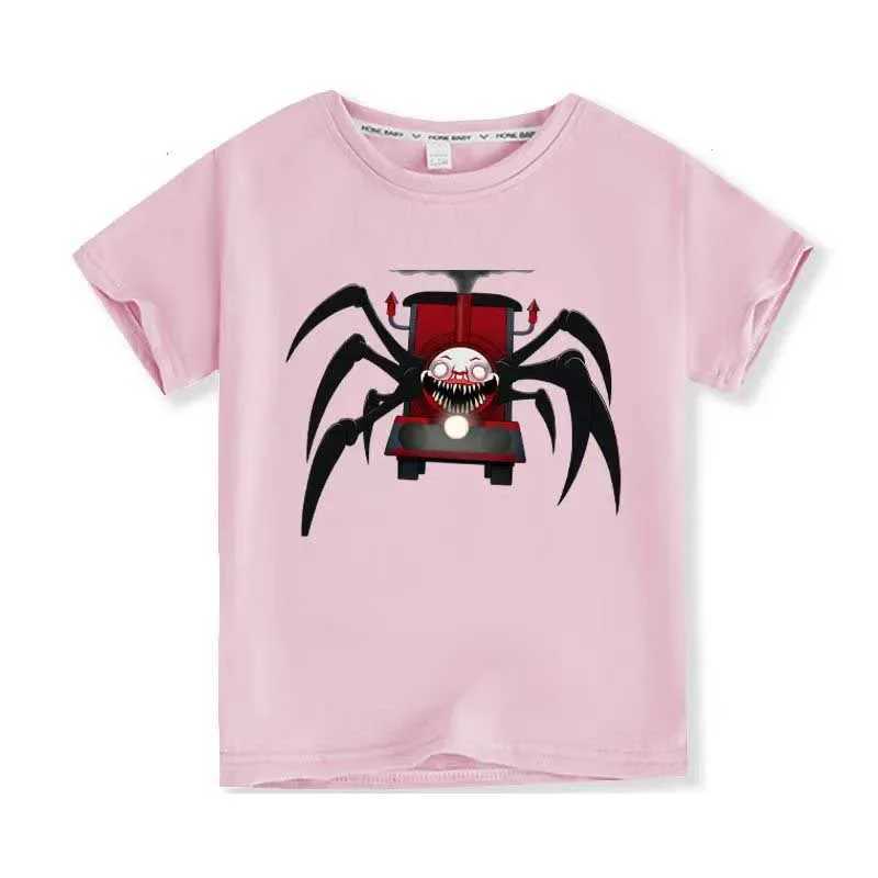 T-shirts Cartoon Game Print Children Cotton T-shirt Train Pattern Choo-choo Boys Girls T Shirt Kids Charles Summer Casual Childs Clothes H250220
