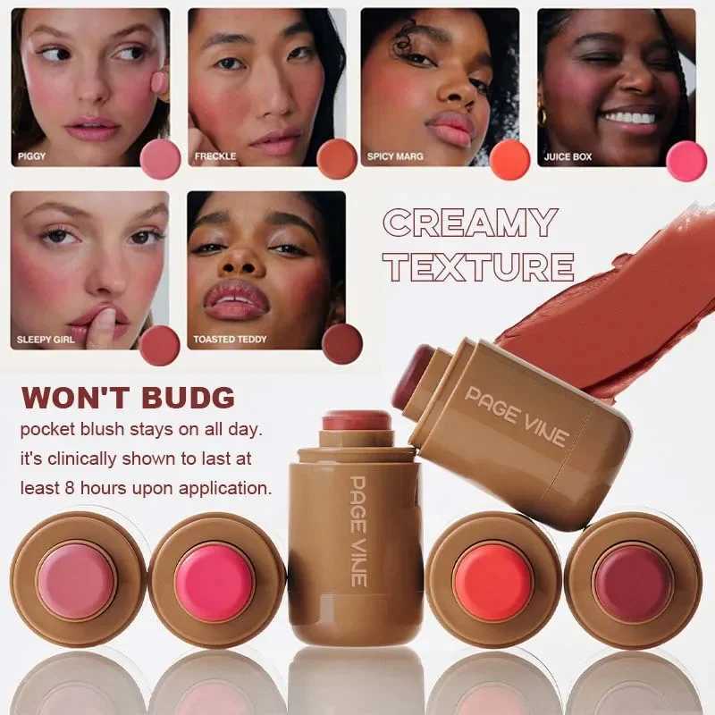 Pocket B Stick 6-Color Lips and Cheeks Water Gloss Stick Bright Natural Matte Little Pig Freckle Makeup BW250220