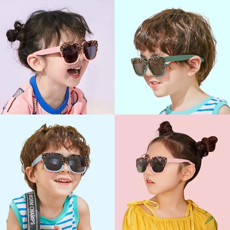 Ddmyshoesvip Children Fashion Vintage Leopard Double Color UV Girl Outdoor Sun Sunglasses Kid Eye Protection Glasses