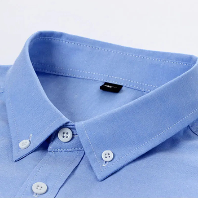 6XL 100 cotton mens long sleeved shirt Oxford non ironed casual plus size highquality breathable 250220