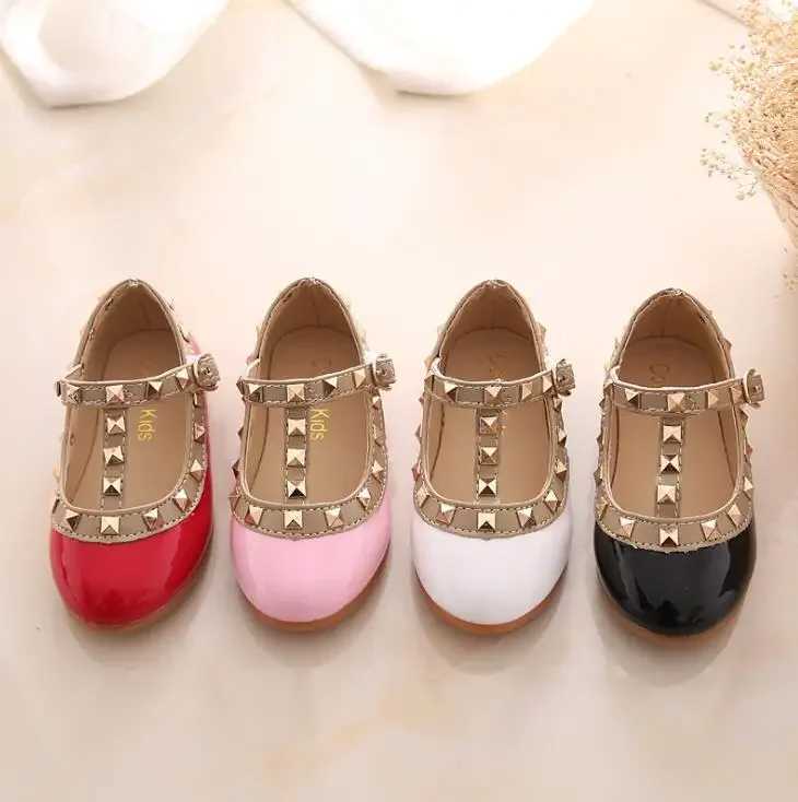 Size 21-36 Girls Shoes Princess Flats Shoes For Girls Soft Shiny PU Leather Toddler Girl Shoes X250220
