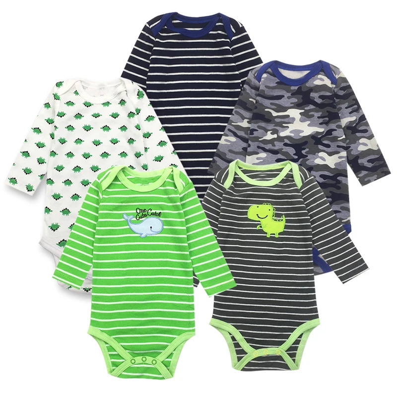 5piece/lot Baby Bodysuit born Babies Boys Girls Body Random 3 Pack 3 6 9 12 18 24 Months Infant Short Sleeve Clothing 250220
