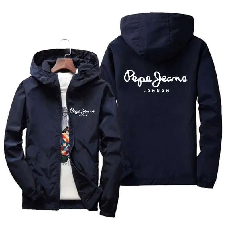 Men's windproof hooded jacket with UV zipper, outdoor sports, jogging, off-road motorcycle, casual, fashionable, autumn, new, 2024