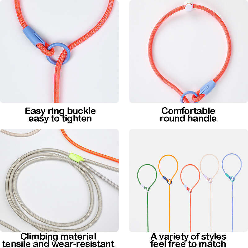DHpet Competition Grade P Chain Dog Leash for All Sizes Dogs - Adjustable Anti-Pull Training Leash with Comfortable Non-Slip Round Handle, Multiple St