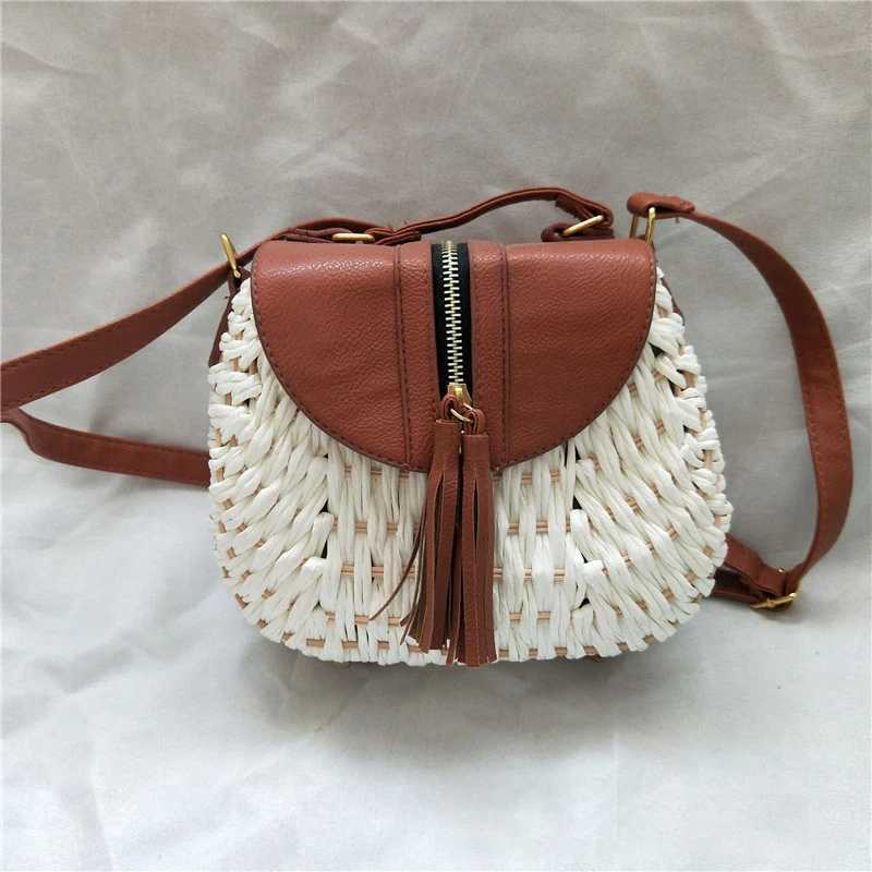 Small Fresh Crossbody Straw Bag Beach Vacation Leisure Shoulder Womens Bag Woven Bag Z250219