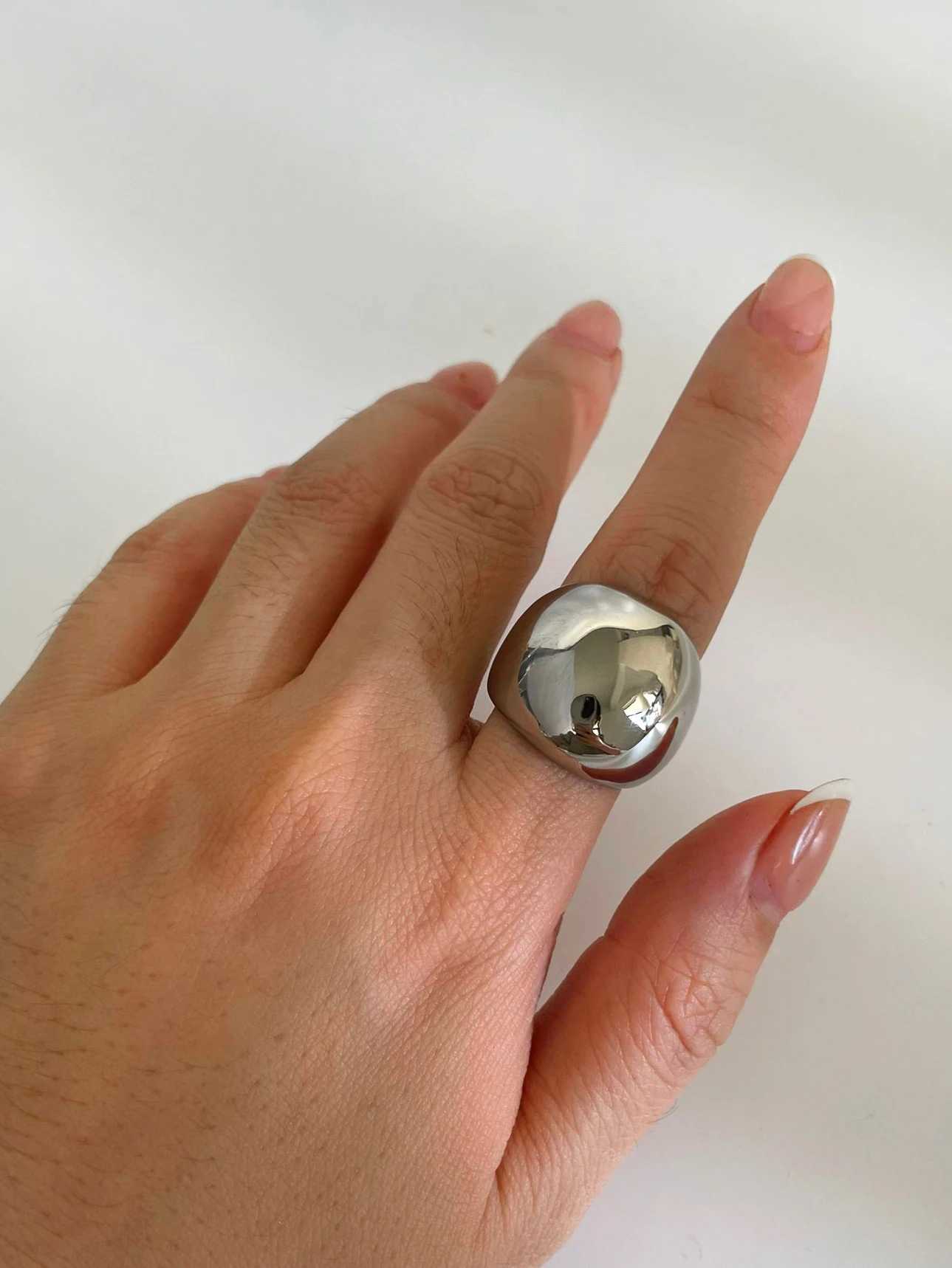 Perisbox 18K Pvd Gold Plated Chunky De Wide Rings for Wen Men Punk Stainless Steel Tarnish Stackable Statement Jewelry X250220
