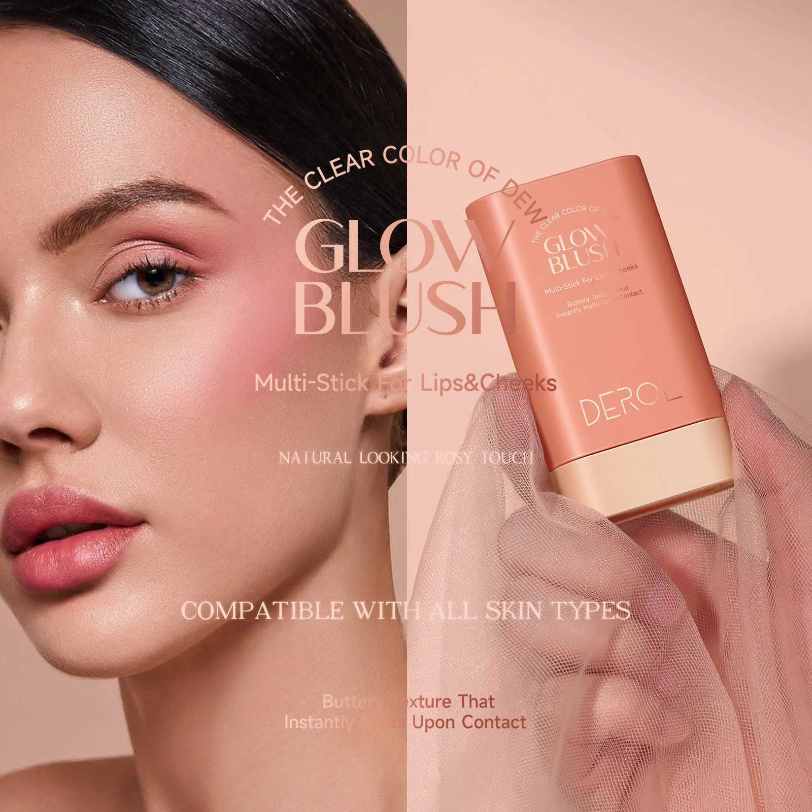 DEROL matte velvet long-lasting sweat resistant B stick 30g natural nude contour shiny composite solid red B makeupW250220