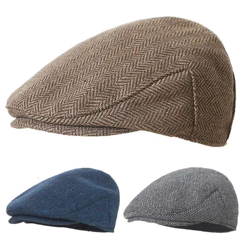 Ddmyshoesvip Autumn Winter Wool Hat For Baby Boys Girls Retro Infant Beret Hats Striped Newsboy Flat Cap Toddler Kids Accessories