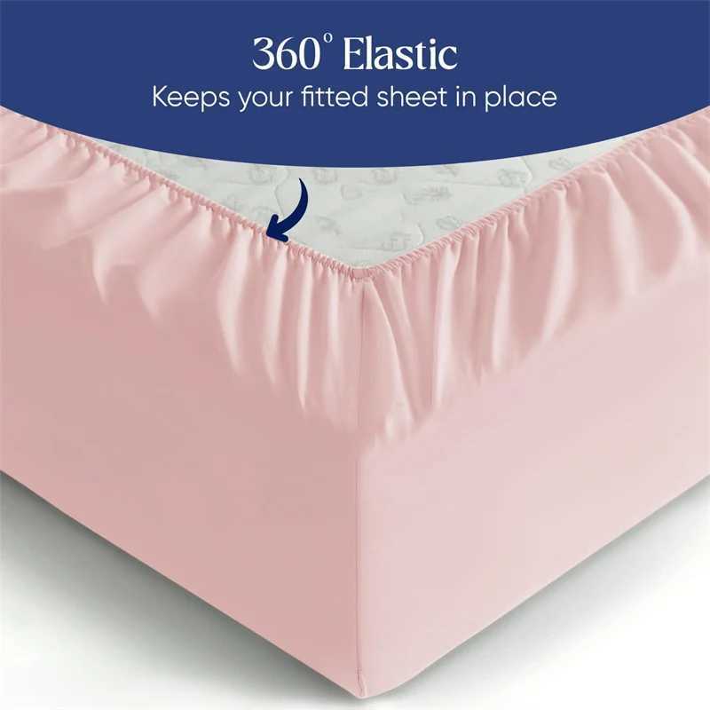 Luxury 800TC Egyptian Cotton Bed Sheet Set 3 Pieces Sets (1x Fitted Sheet and 2x case) Ultra Soft Mattress Cover Solid Y250219