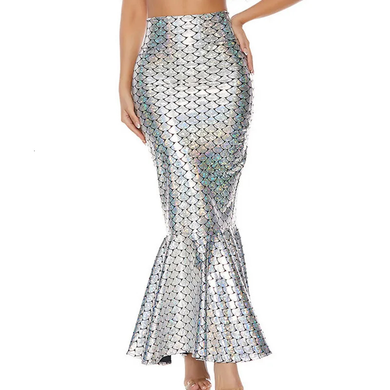 Women Mermaid Costumes High Waist Bodycon Fishtail Skirt for Cosplay Masquerade RolePlaying Party Outfits 250220