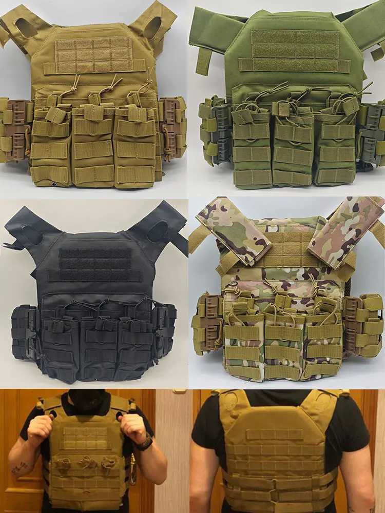 New JPC Tactical Vest Triple Magazine Pouch Quick Release Buckle Outdoor Molle Plate Carrier Hunting Army CS Game Jungle GearXJ250219