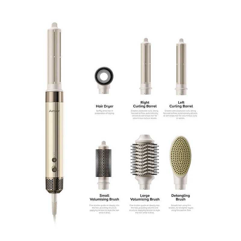 Professional 6 in Airbot Aria000RPM High Speed Hair Styler Multi-Styler Hair Dryer Hot Air Bush Strightener Hair Culer W250220