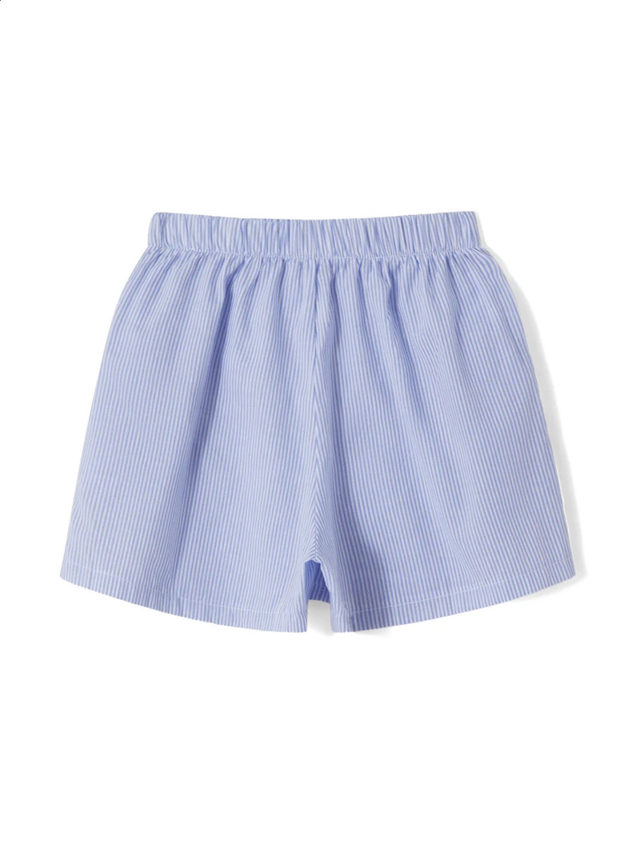 Baggy Stripe Shorts Y2k Loungwear Summer Women Casual Holidays Beach Short Pants Outfits with Pocket Plaid Pajama Short Homewear 250217