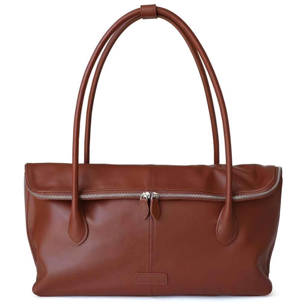 2024 Genuine Leather Women Folded New High Quality Shoulder Bag Female Casual Totes Large Capacity Commute Bags Bolso Mujer