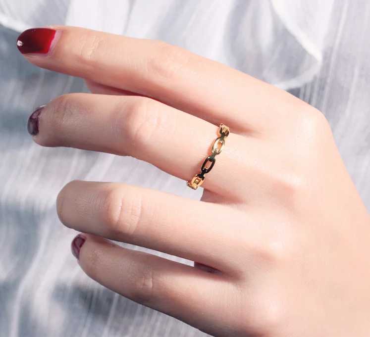 Stainless steel ring with chain links mens Venturi ring Geely ring finger gold silver ring set Venturi jewelry gift X250220