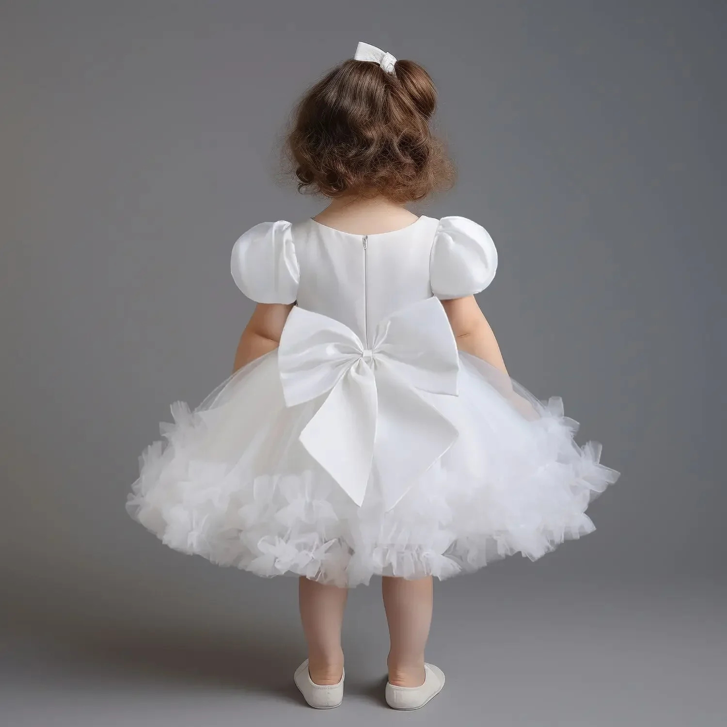 0-5T Flower Girls Dress for Wedding Party Cute Bowknot Birthday Party Toddler Girls Dress Sequin Fluffy Baby Girls Princess Gown 250220bj