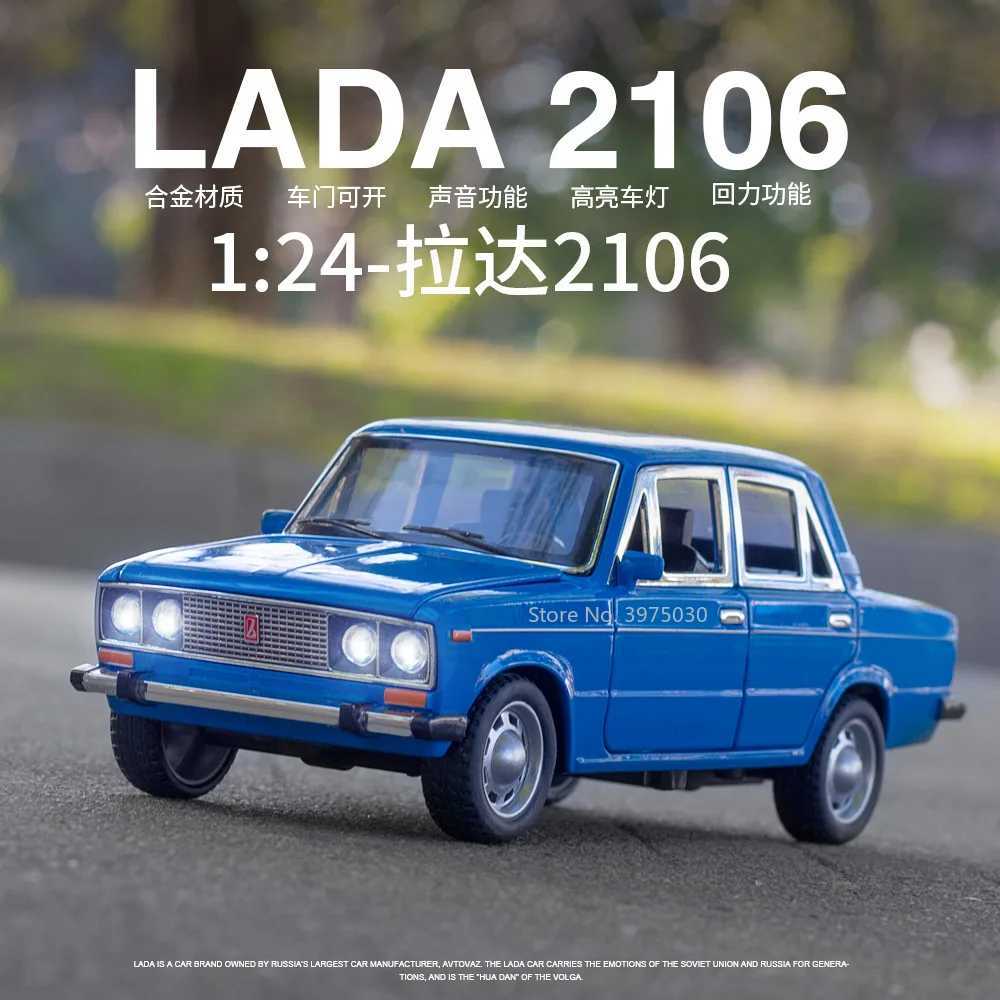 1/24 LADA 2106 Alloy Scale Car Model Diecast Vehicles Car Toys with Sound and Light Toys Collection for Boys Birthday Gift KidsXJ250220