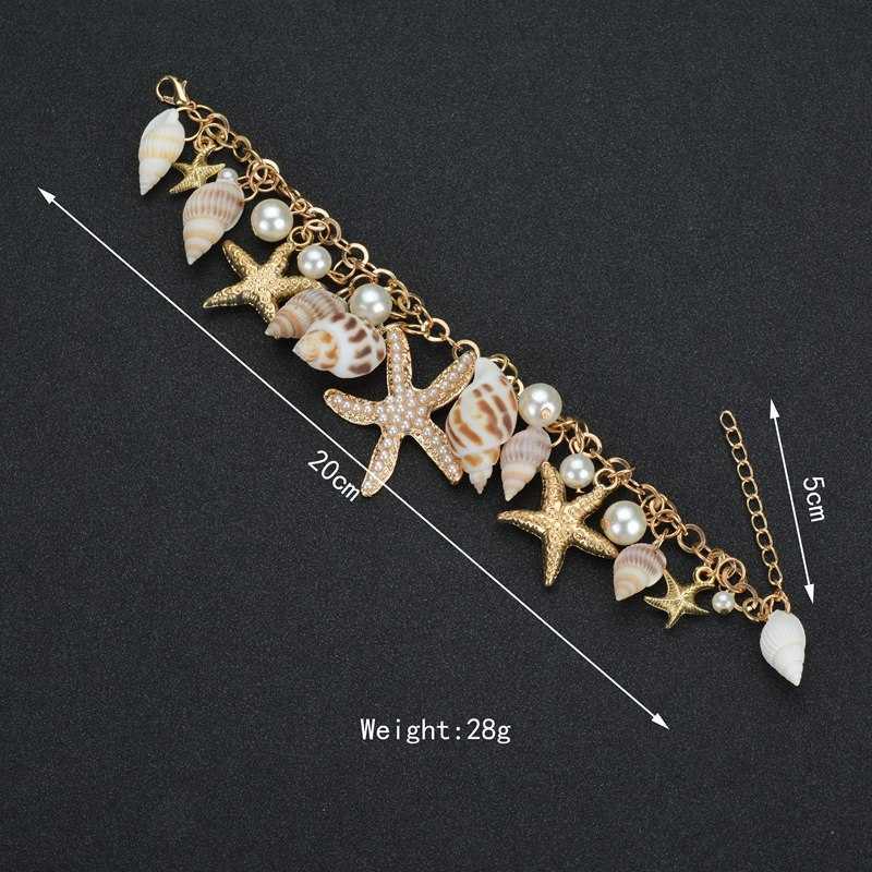 Charm Bracelets Korean fashion tide ocean Bohemian Style Bracelet starfish shell bracelet H25220