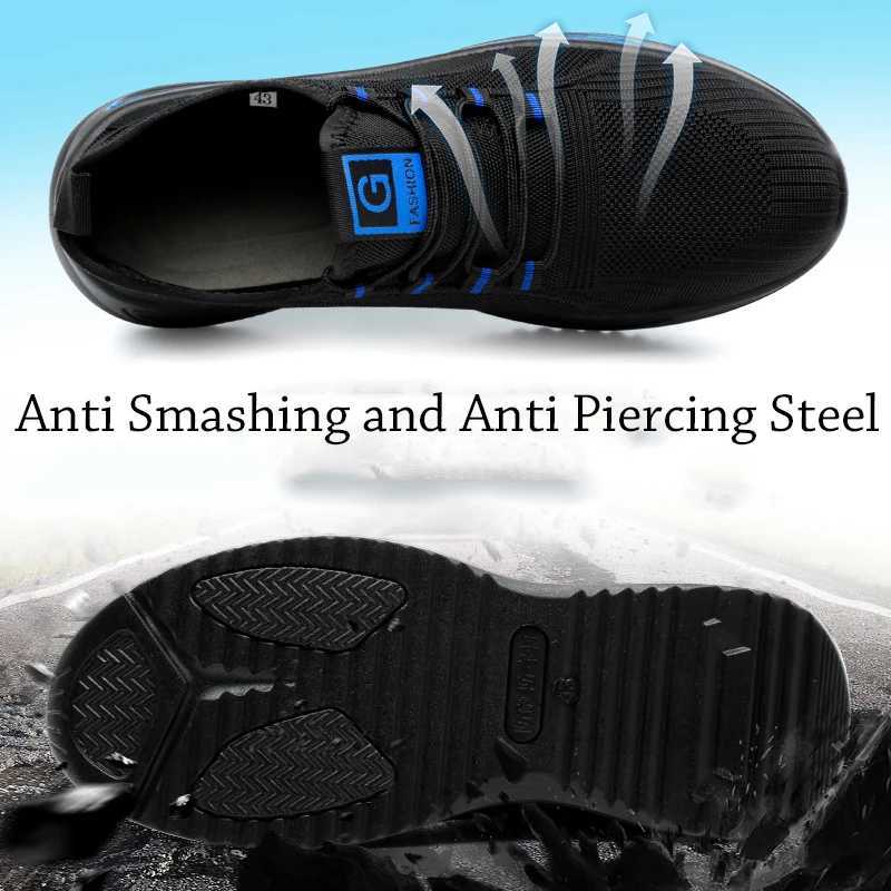 Outdoor Work Sneakers for Men Safety Protective Shoes Working Safe Industrial Puncture-Proof Anti-smash Steel Toe Shoes Z250225