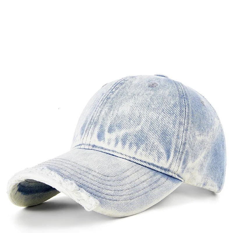 Fashion Denim Washed Vintage Baseball Hat Womens Fashion Hip Hop Snap Cap Mens Large Sun Hat 55-62cm 250214