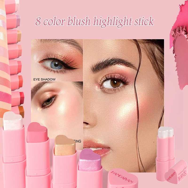 Heart-shaped B Highlighter Sticks Natural Brighten Lip Tint Cheek Shading Contour Rouge Pocket Ber Cream Korean MakeupW250220