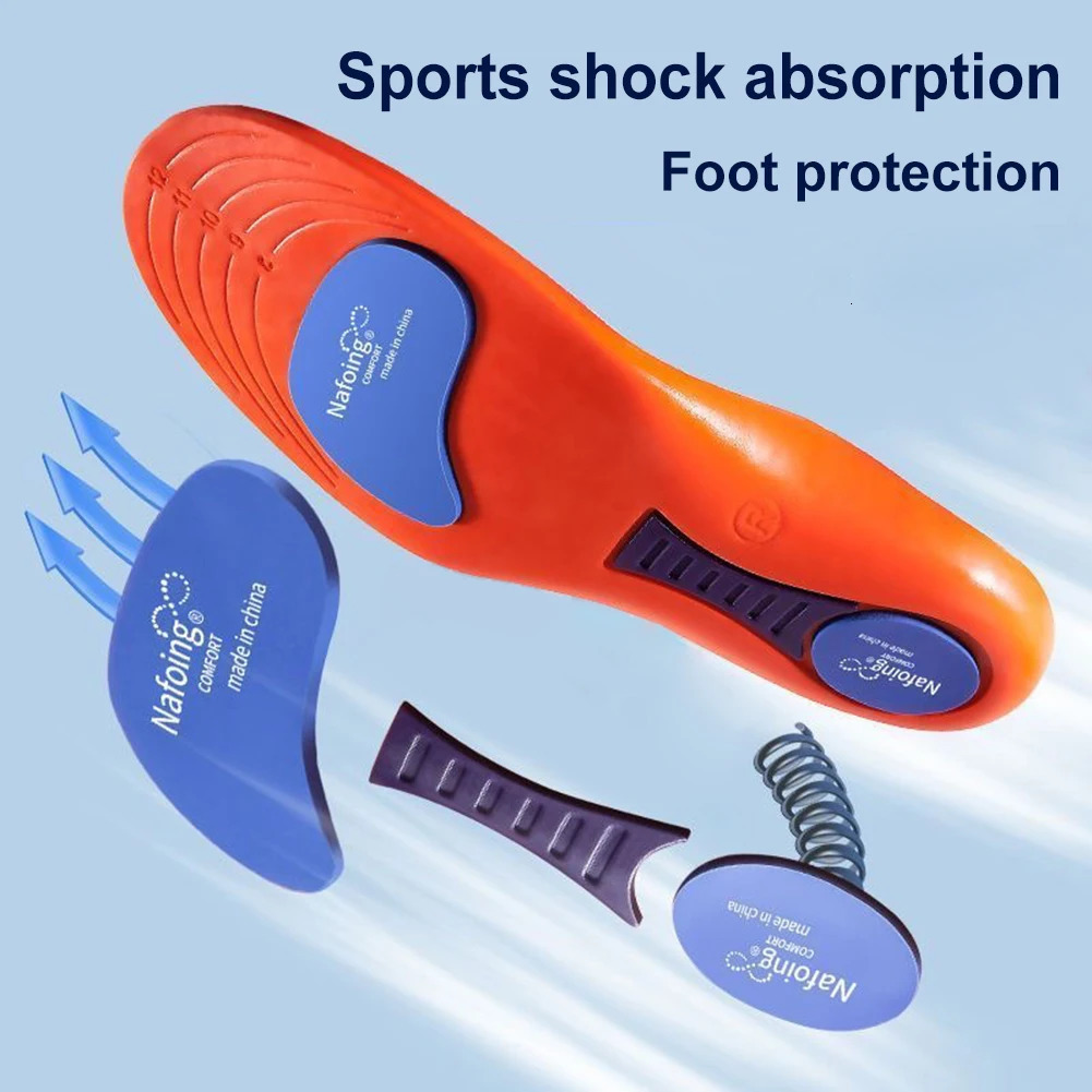 1 Pair Norelie Insoles Shock Absorption Plantar Fasciitis Ortic Insole Anti Odor Boot Work Shoe for Runners Athletes 250219
