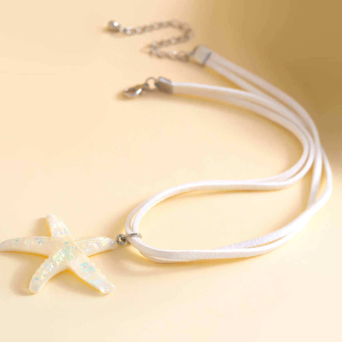Pendant Necklaces Bohemian style starfish pendant necklace beach and seaside vacation accessories star shaped womens collarbone chain H25219