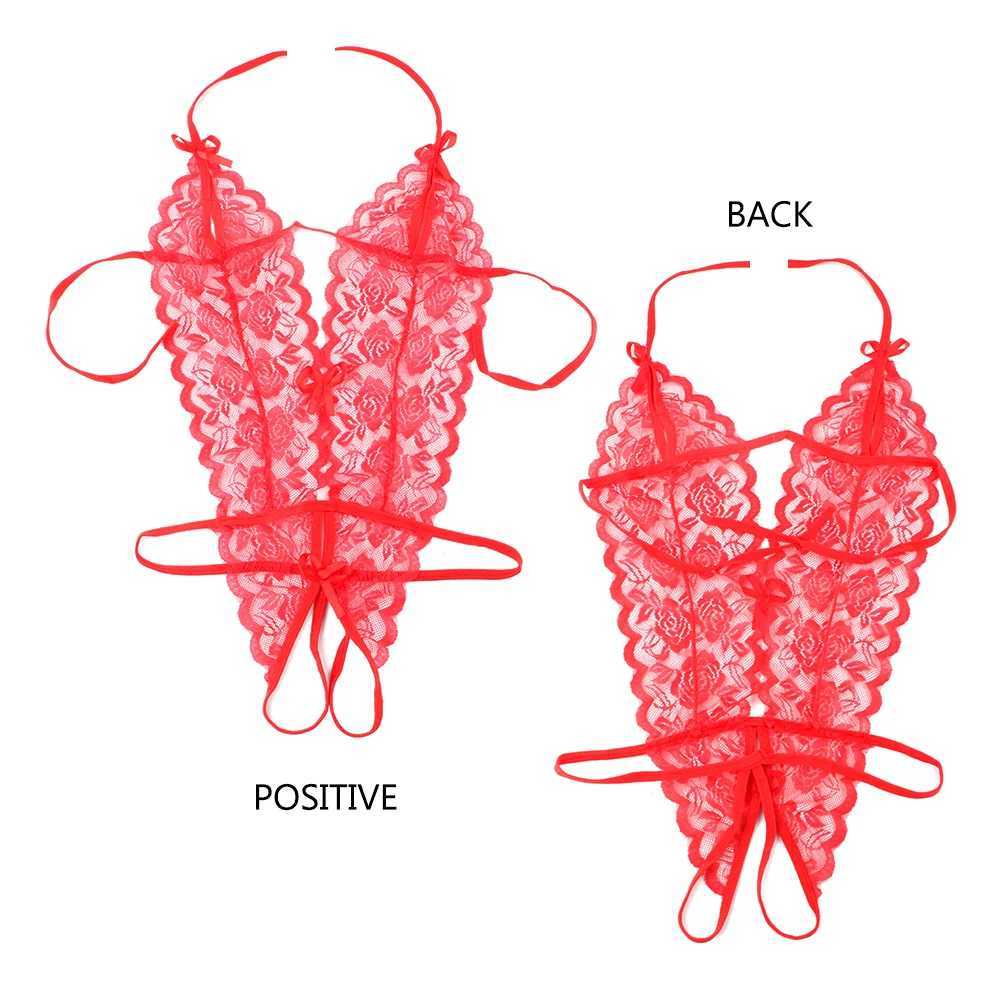 IKOKY Sexy Costumes Sexy Lingerie Erotic Lingerie Lace Siamese Perspective Three-Point Underwear G-string Sex Toys for Women W250220