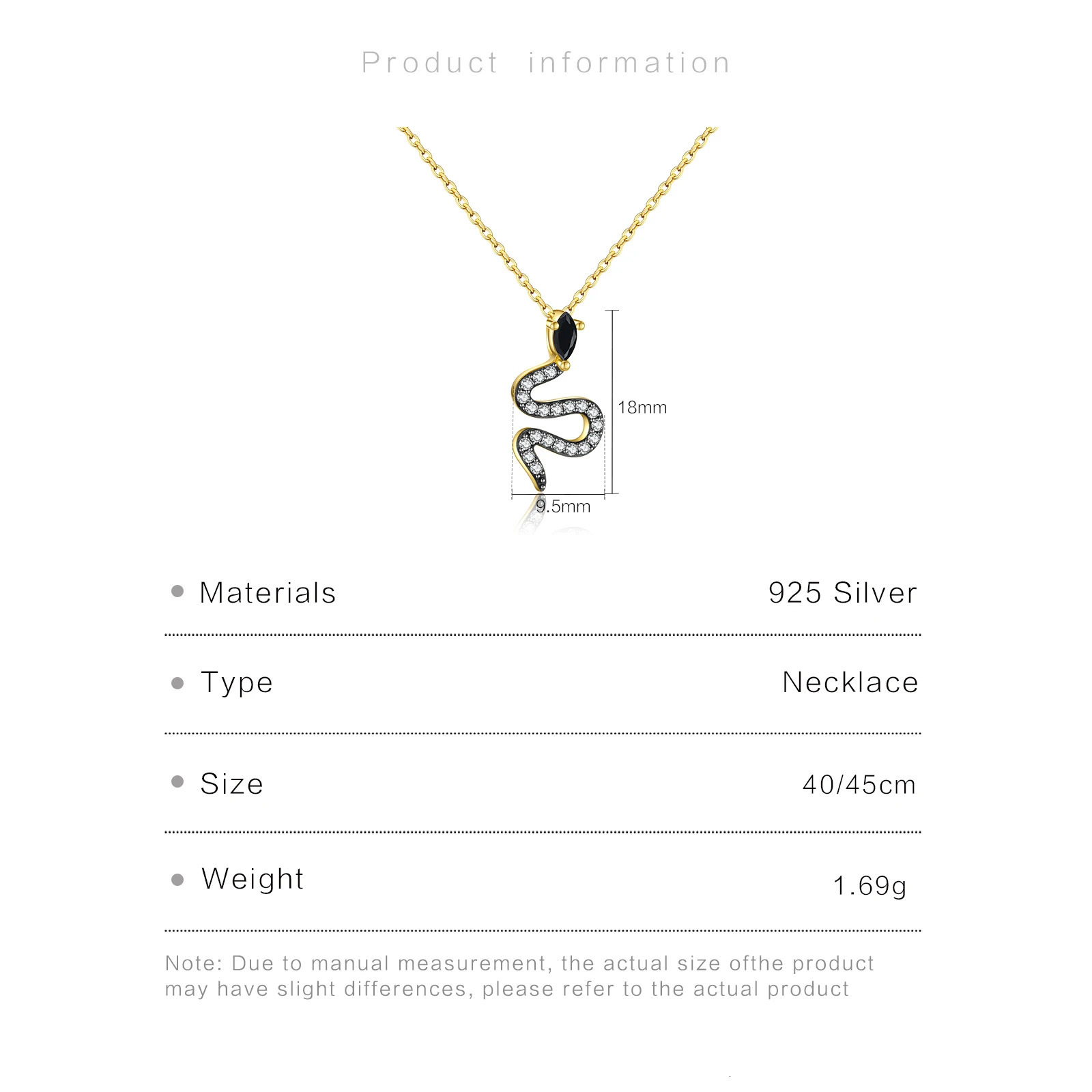 ANDYWEN 925 Sterling Silver Gold Split Plating On Snake Gun Pendant On Chain Necklace Women Jewelry Crystal 250220