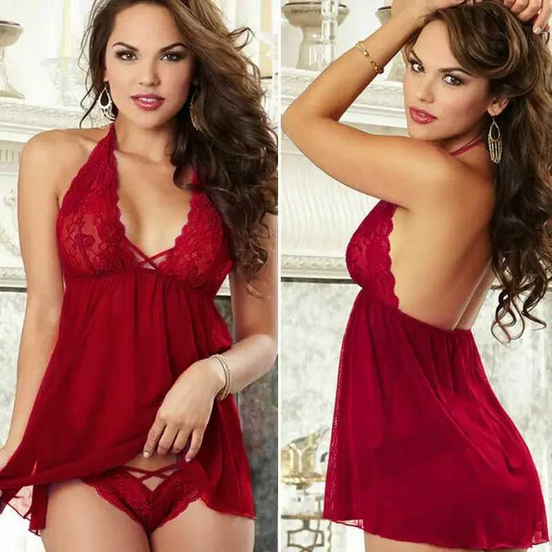 2023 Woman Erotic Pajamas Lace Nightwear Sex Clothes Babydoll Erotic Transparent Dress Sexy Lingerie Hot Sleepwear Sexy Lingerie W250220