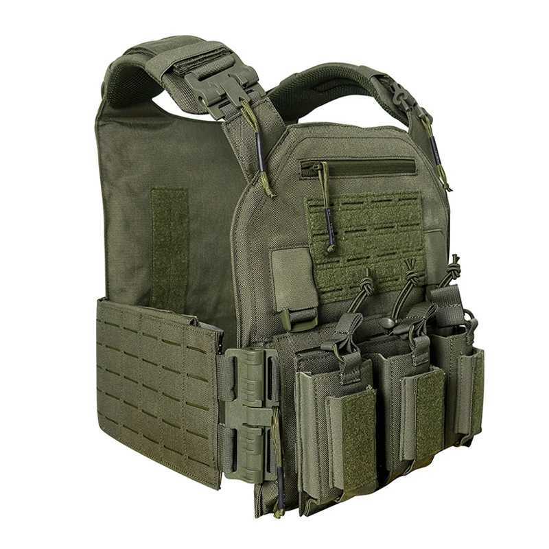 Wear-resistant quick-release laser-cut molle system outdoor hunting training tactical vest made of nylon materialXJ250219