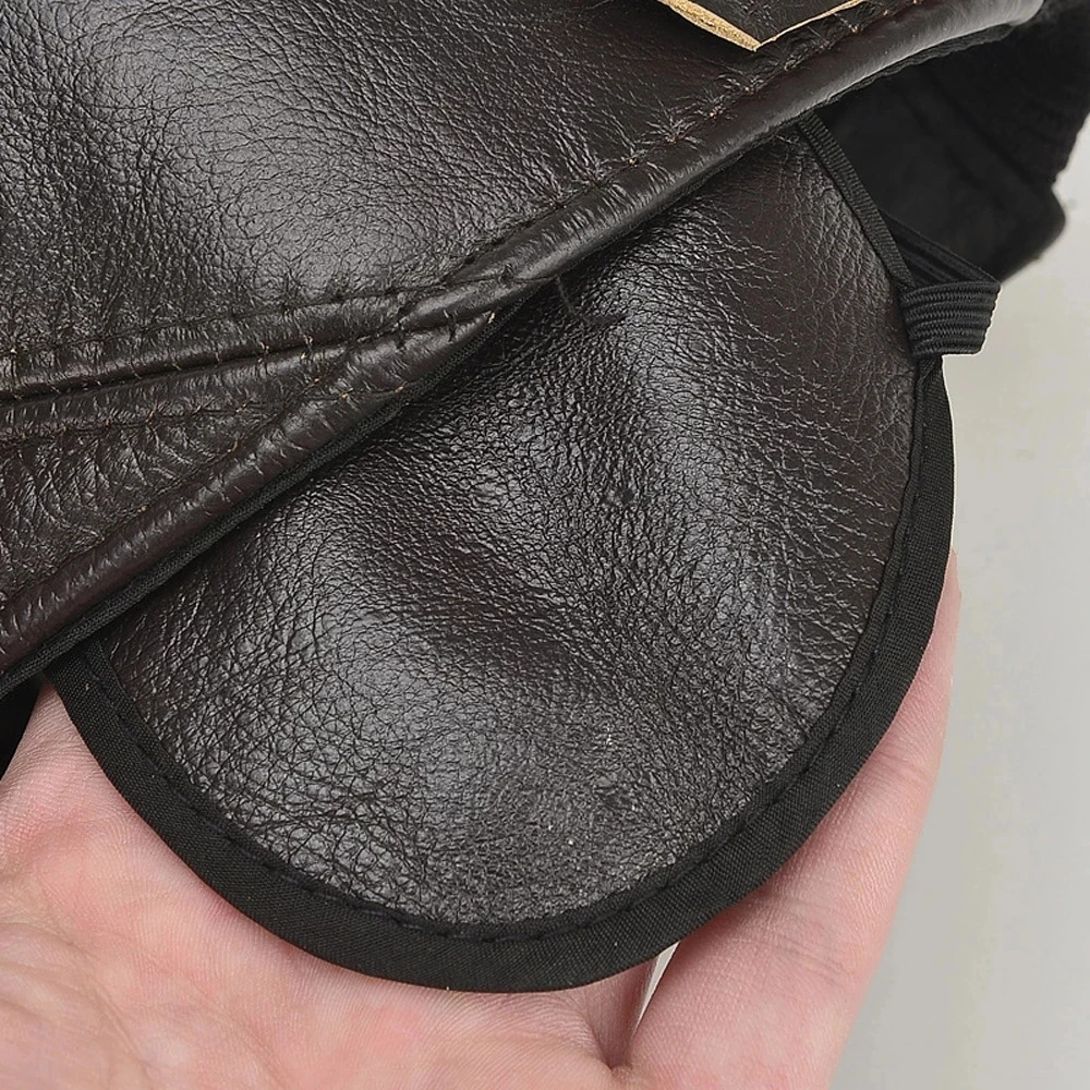 Mens 2025 Casual Real Leather Earflap Cap Men Cowhide Caps Male Fall Winter Genuine Cow Baseball Hats 250218
