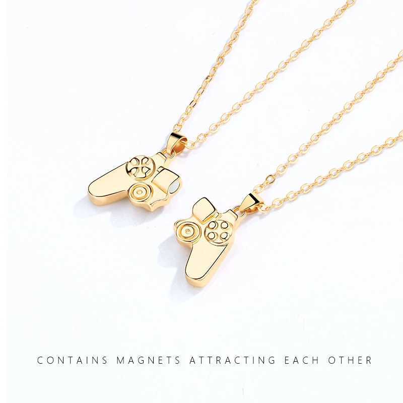 2 Pieces/set Friendship Couple Necklace Magnet Hip Hop Game Controller Couple BFF Best Friends Matching Necklaces for Him HerXJ250219