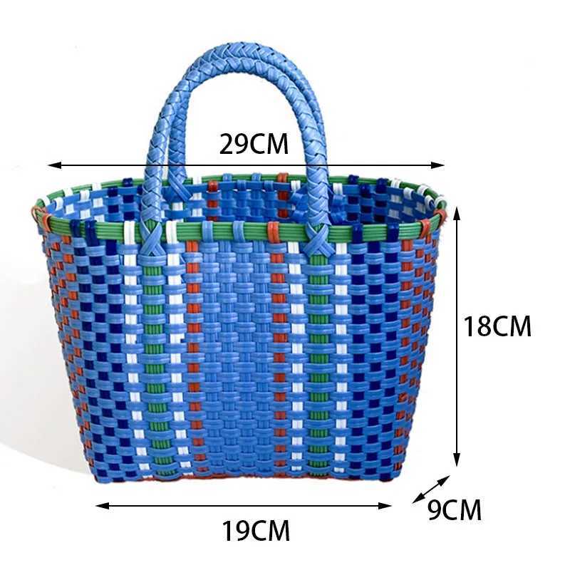 Large Capacity Tote Bag Fashion Vacation Women Bag New Portable Plastic Hand-Woven Bag Summer Beach Bag Z250219