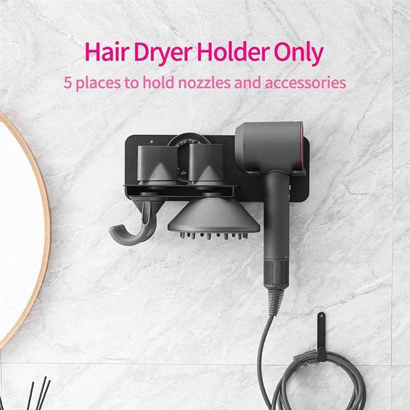 Popular Hair Dryer Holder Wall Mounted Bathroom Blow Dryer Holder Storage Rack for Hair Dryer W250220