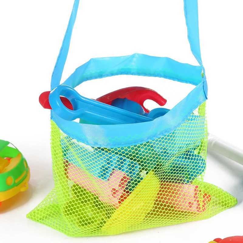 Ultralight Outdoor Mesh Beach Bag For Kids Children Beach Shells Toys Clothes Pocket Toy Storage Organizer Foldable Portable Bag Z250219
