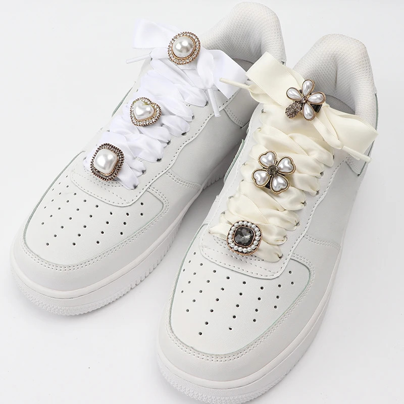 Flower Rhinestones Shoelaces Decoration Antique Pearl Diamond Shoe Buckle Crystal Gem Shoelace Decorative Charms Accessorie 250219