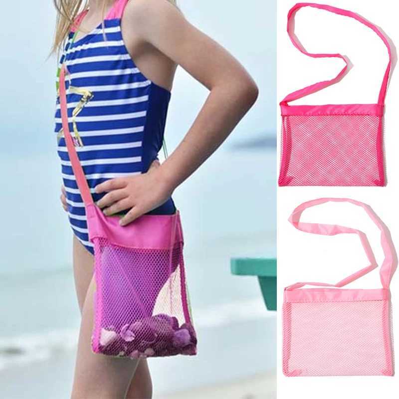 Ultralight Outdoor Mesh Beach Bag For Kids Children Beach Shells Toys Clothes Pocket Toy Storage Organizer Foldable Portable Bag Z250219