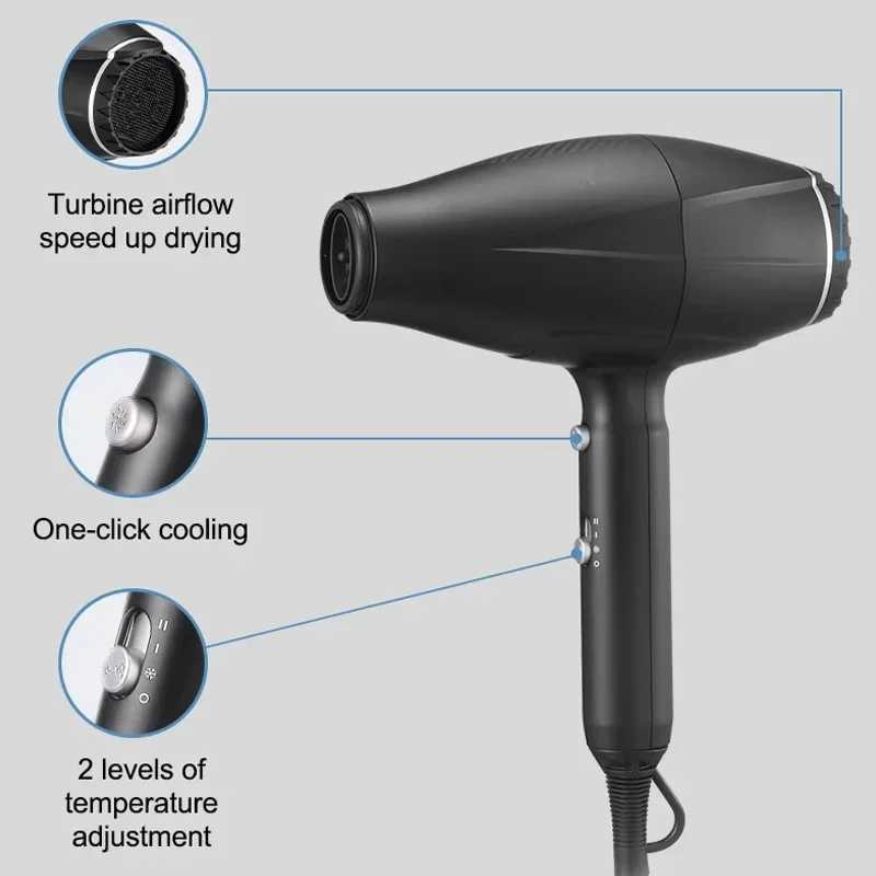 2200W high-power hairdressing hair dryer professional salon home hot and cold wind switching fast drying negative ion hair care W250220