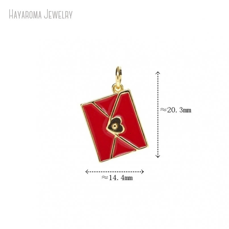 10Pcs Envelope Shape Pendant Metal Wholesale Gold Color Enamel Copper Jewelry Charms 250213
