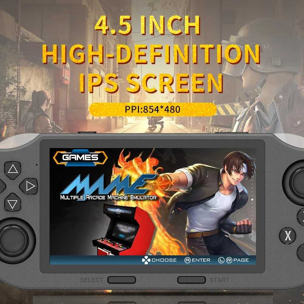 SF3000 4.5 Inch IPS Screen Portable Handheld Player Retro Video Game Console Built-in 20000+ Games for PS1/GBA/SFCC250220