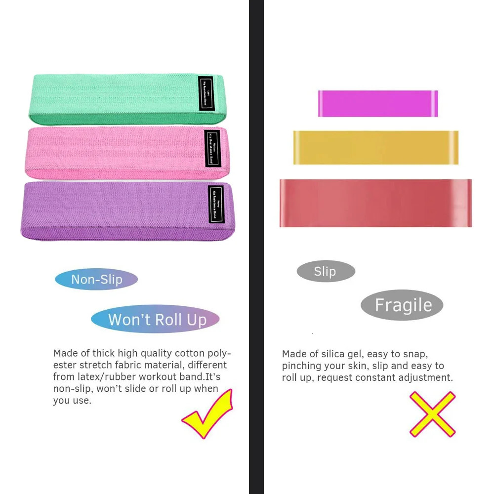 1/2/3PCS Elastic Bands Fitness Resistance Bands Yoga Pilates Hip Circle Expander Bands Gym Training Home Workout Equipment 250214