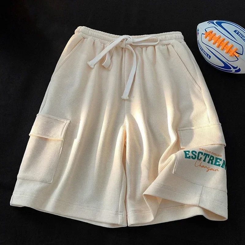 WoMen Shorts Pockets Drawstring Sports Pants Loose Wide Leg Breathable Casual Short Five-point Summer Short Streetwear men 250217