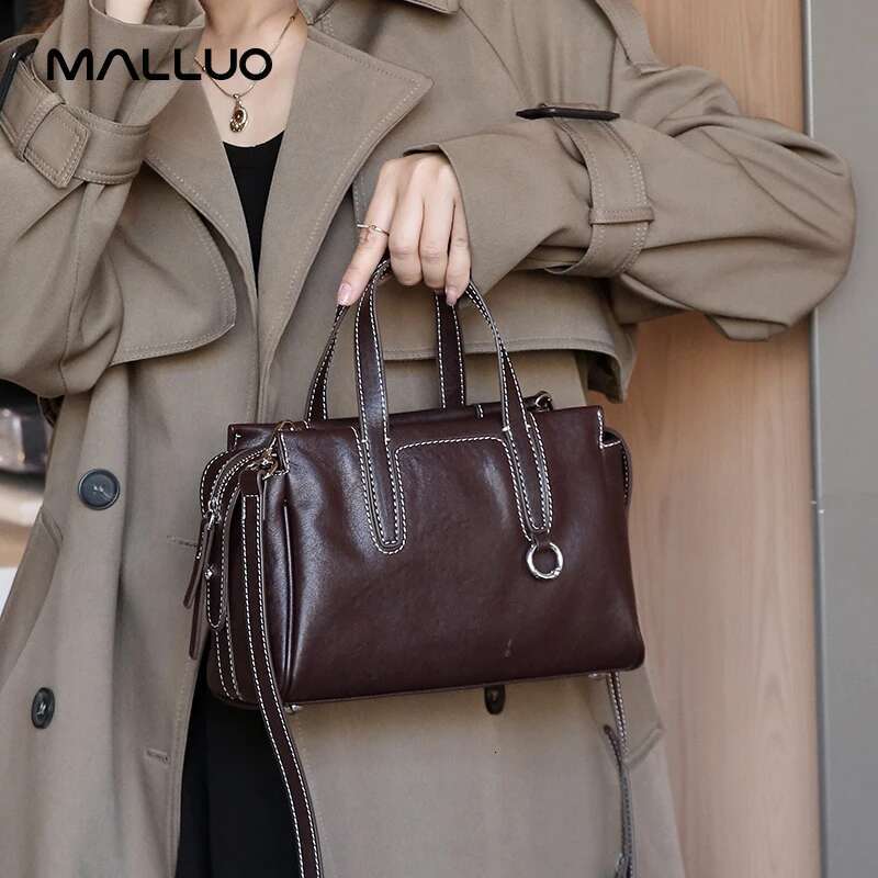 Women's Cowhide Genuine Leather Bag Female Crossbody Designer Shoulder Bags Ladies Casual Commute Soft Handbag For Lady