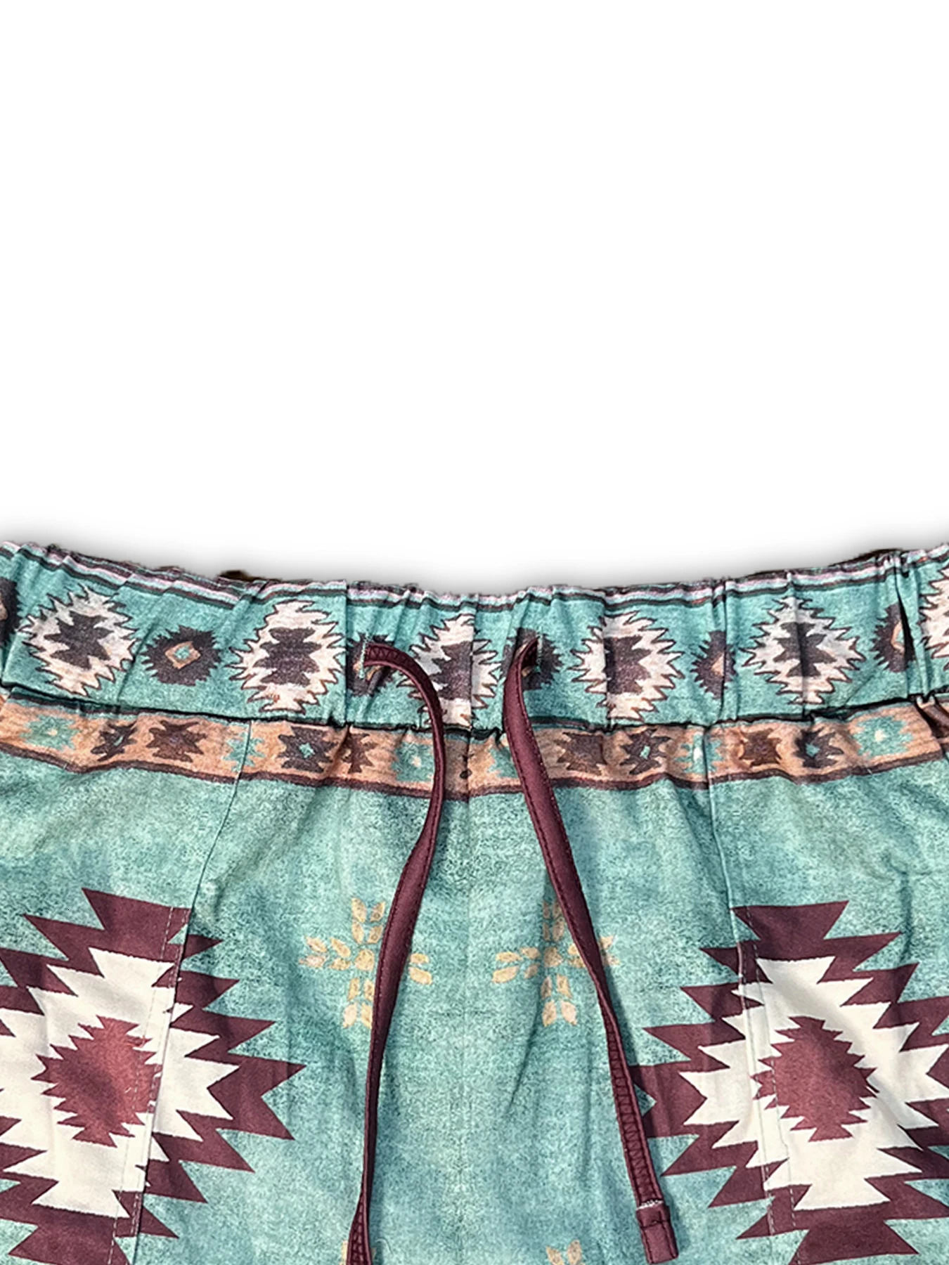 Womens Western Ethnic Resort Style Retro Casual Summer Geometric Pattern Printed Shorts 250219